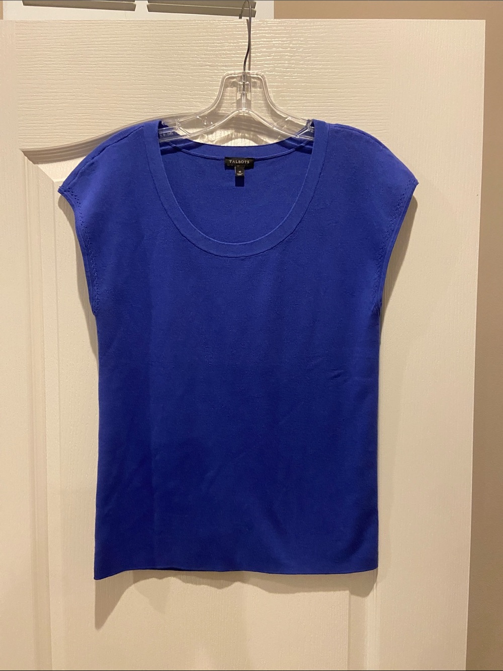Talbots Bright Blue Cap-Sleeve Knit Tank